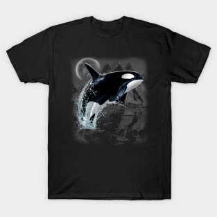 Orca whale dancing in moonlight T-Shirt